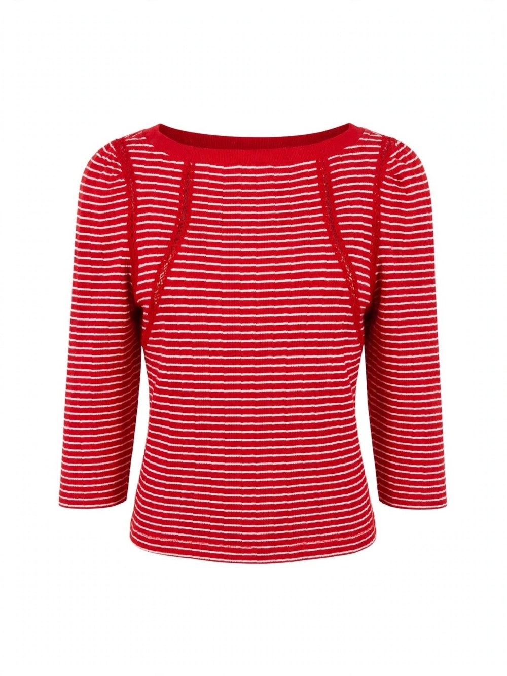 Democracy Red and White Striped Long Sleeve Knit Top